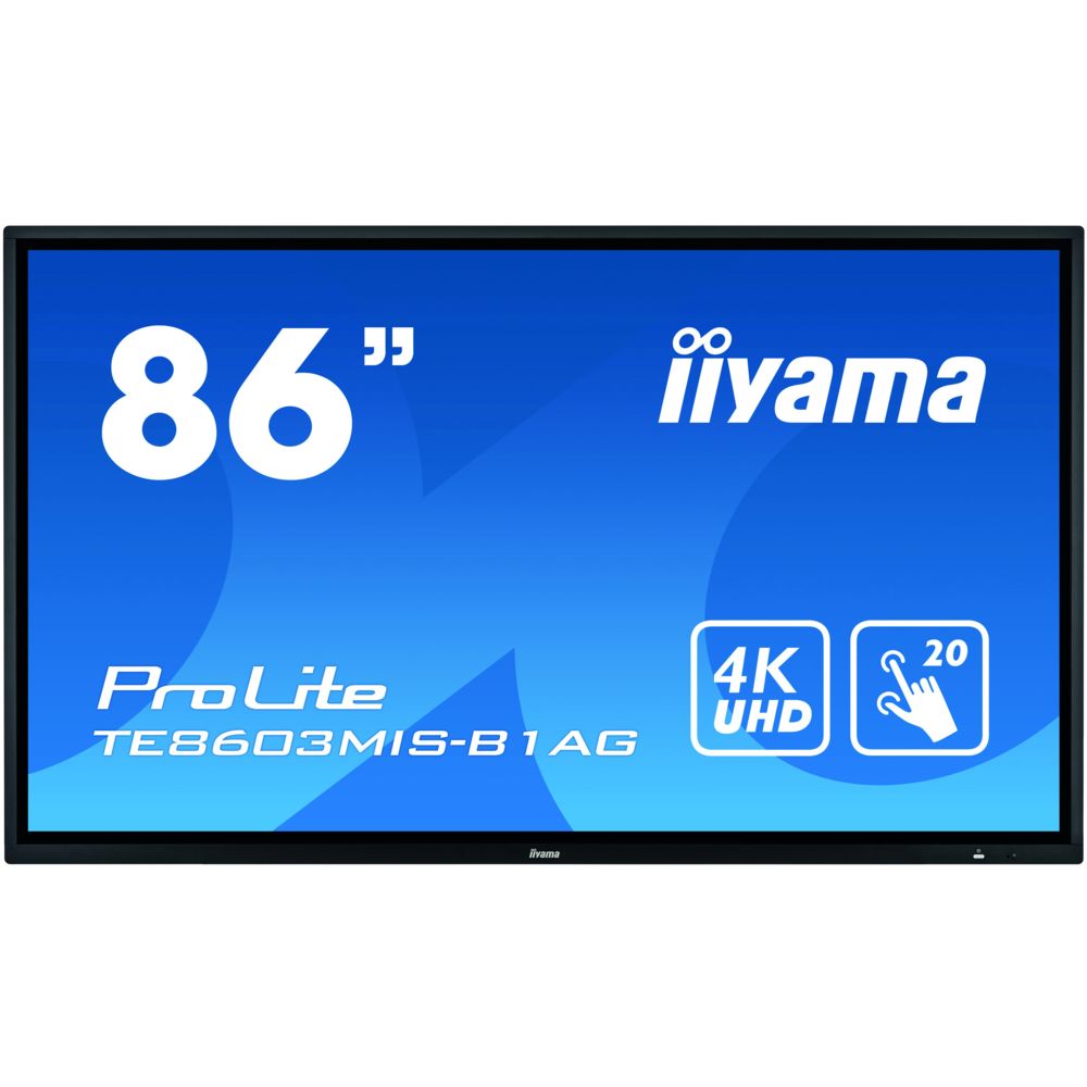 Iiyama - iiyama ProLite TE8603MIS-B1AG moniteur à écran tactile 2,17 m (85.6"") 3840 x 2160 pixels Noir Plusieurs pressions Multi-utilisateur - Moniteur PC