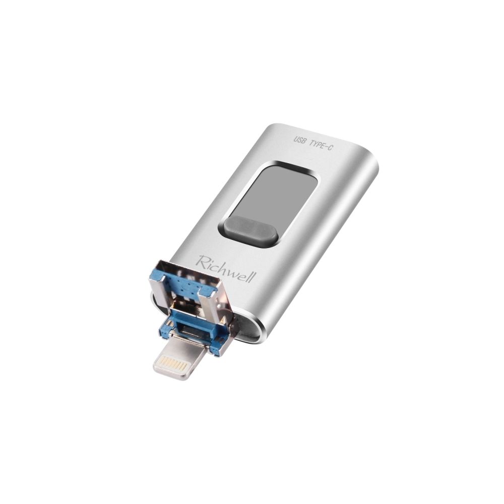 Wewoo - Clé USB iPhone iDisk 3 en 1 32G Type-C + Lightning 8 broches + USB 3.0 disque flash métal avec fonction OTG (argent) - Clavier