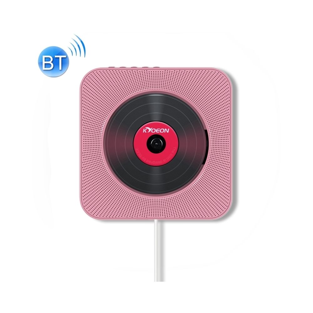Wewoo - Lecteur DVD portable CD Bluetooth 4.2 + EDR à montage mural avec télécommande, support FM (rose) - Lecteur DVD
