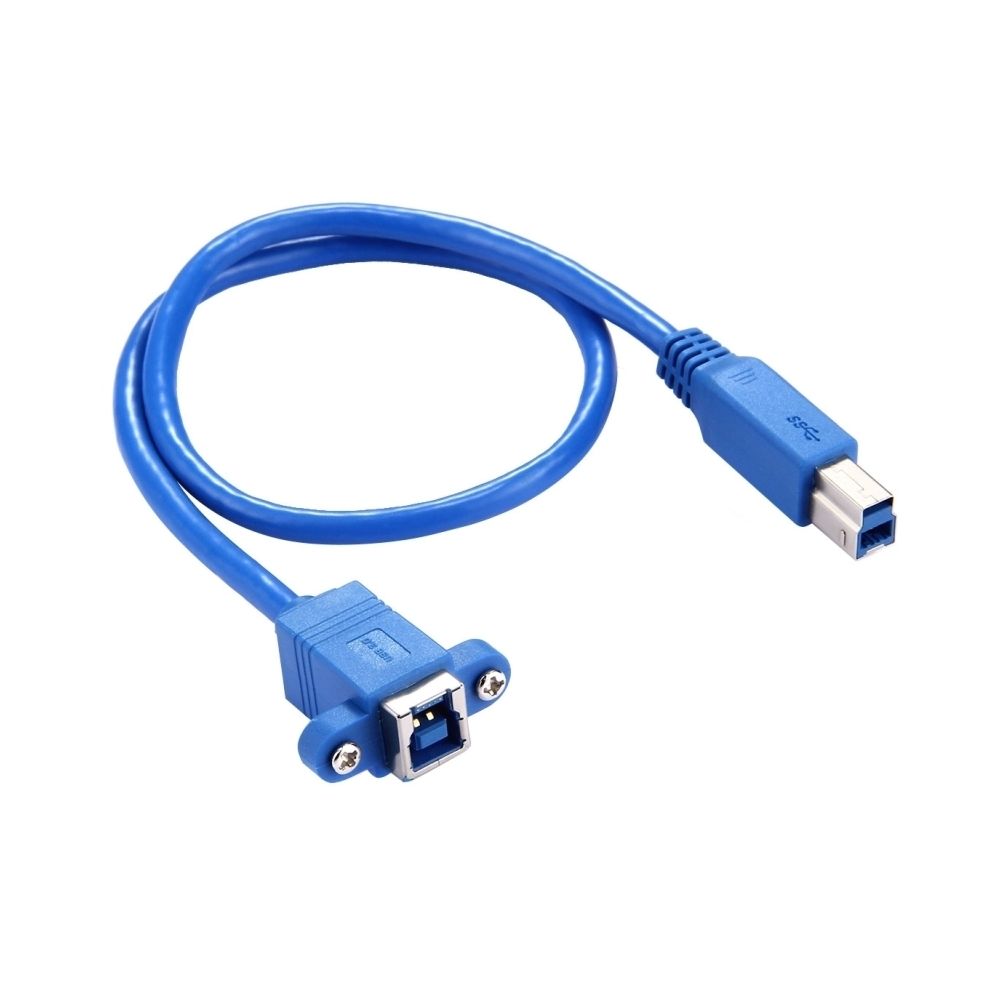 Wewoo - Câble bleu pour Imprimante / Scanner 50cm USB 3.0 B Femelle à B Connecteur Mâle de Données - Câble USB