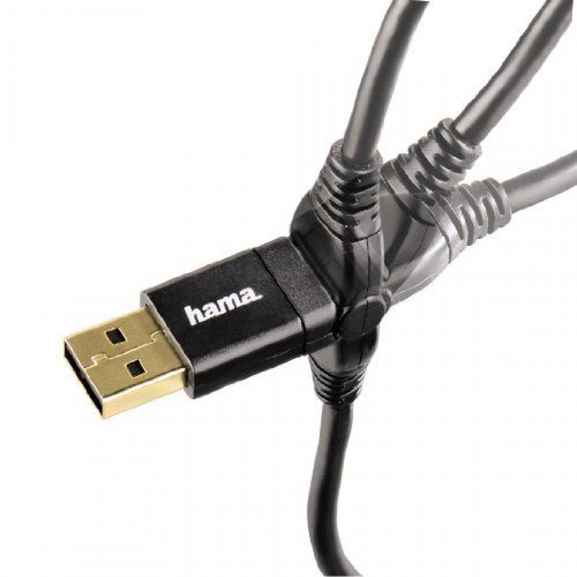 Hama - Hama 00054551 - Câble USB (USB A, Mini-USB B, 1.8m) noir - Câble antenne