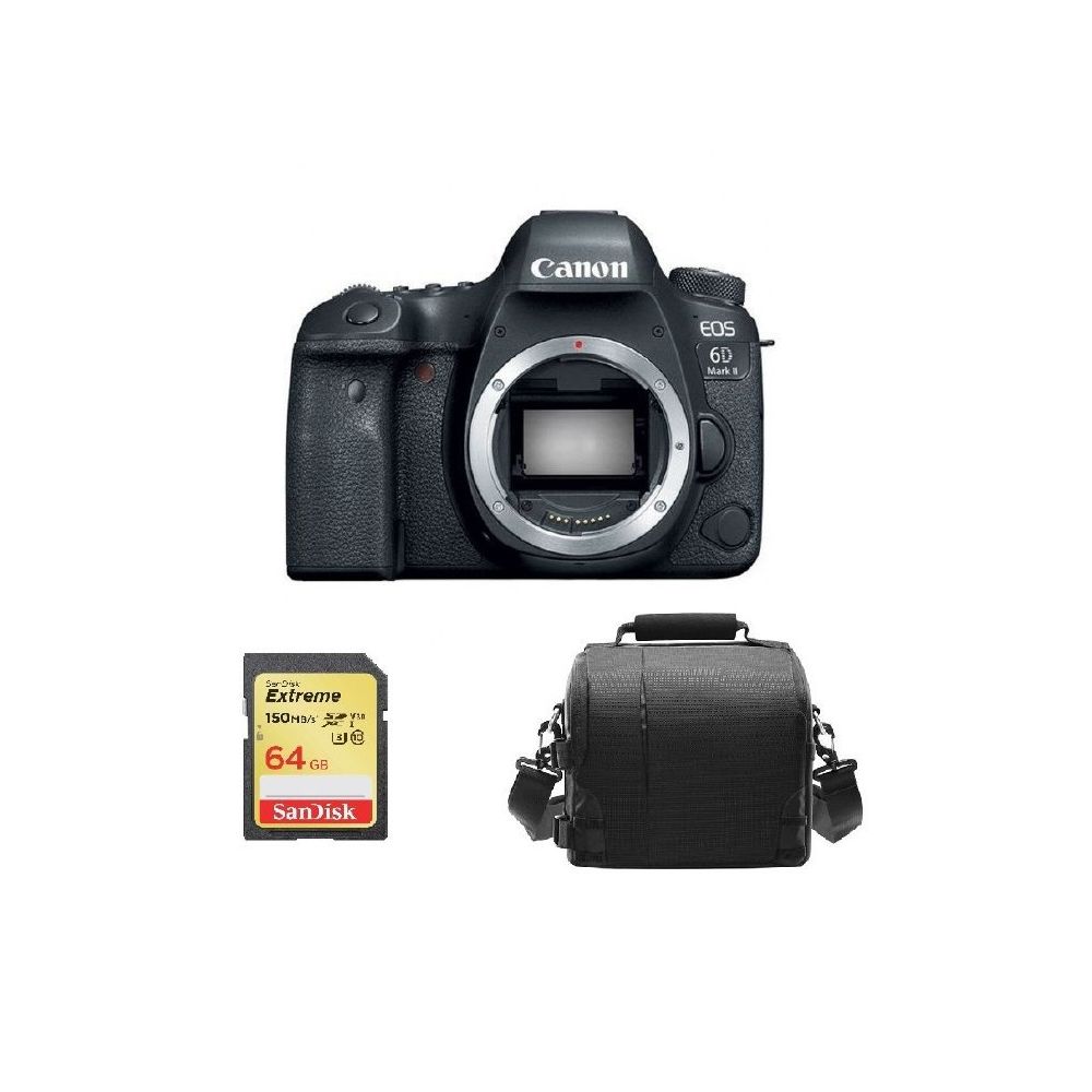 Canon - CANON EOS 6D II Body + 64GB SD card + camera Bag - Reflex Grand Public