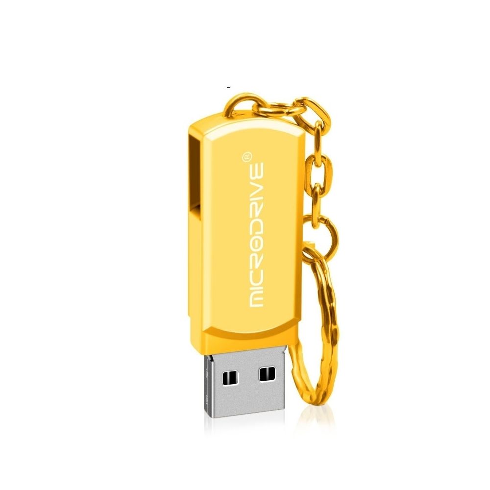 Wewoo - Clé USB MicroDrive 128 Go USB 2.0 Personnalité créative Metal U Disk avec trousseau or - Clés USB