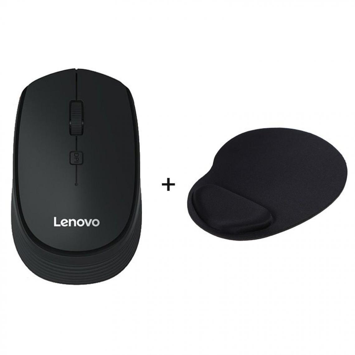 Generic -  Souris Lenovo  M202  Sans Fil  2.4GHz avec  4 Touches Sourdine et un Support de souris  pour PC et  Portable  9.9*6.02*3.23cm- Noir  - Souris