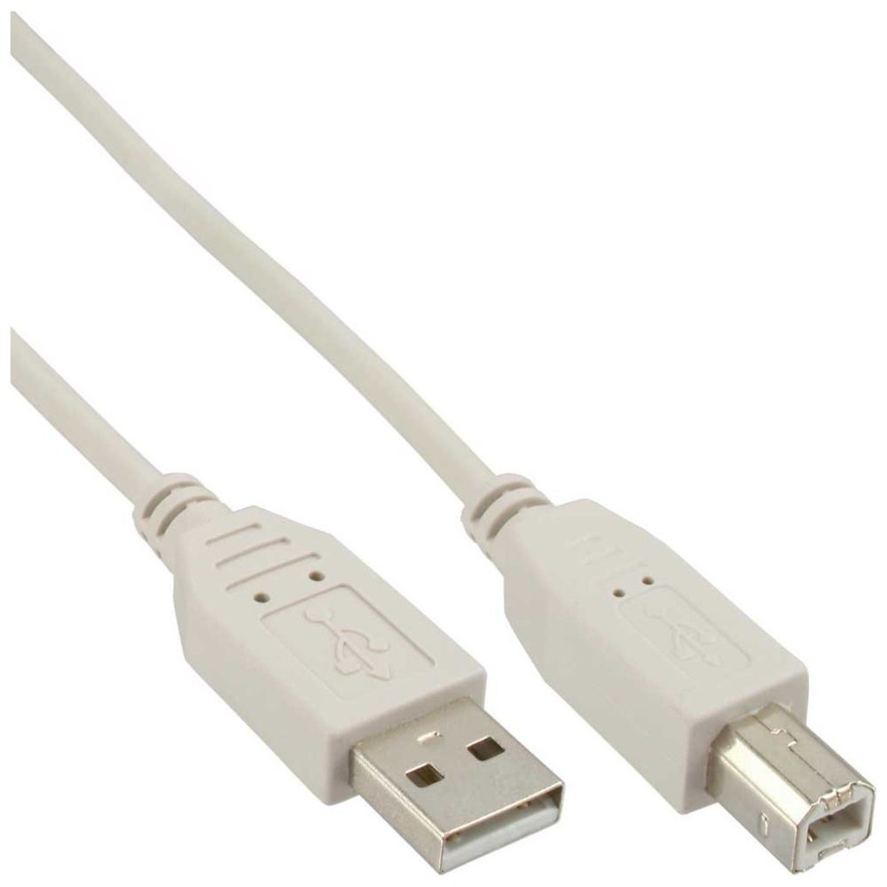 Inline - Câble USB 2.0, InLine®, A à B, beige 7,0m - Câble USB