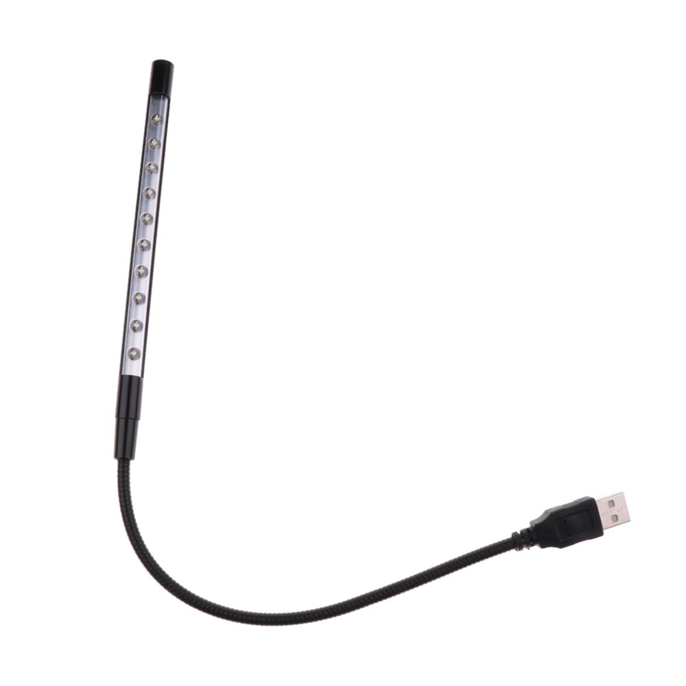 marque generique - Mini flexible usb led lampe flexible bras pour pc clavier d'ordinateur portable noir - Personnalisation du PC