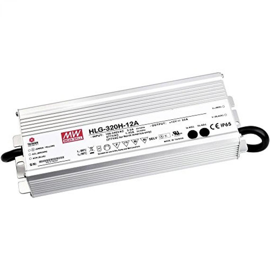Mean Well - Driver LED Mean Well HLG-320H-24A 24 V DC 13,3 A - Boitier PC