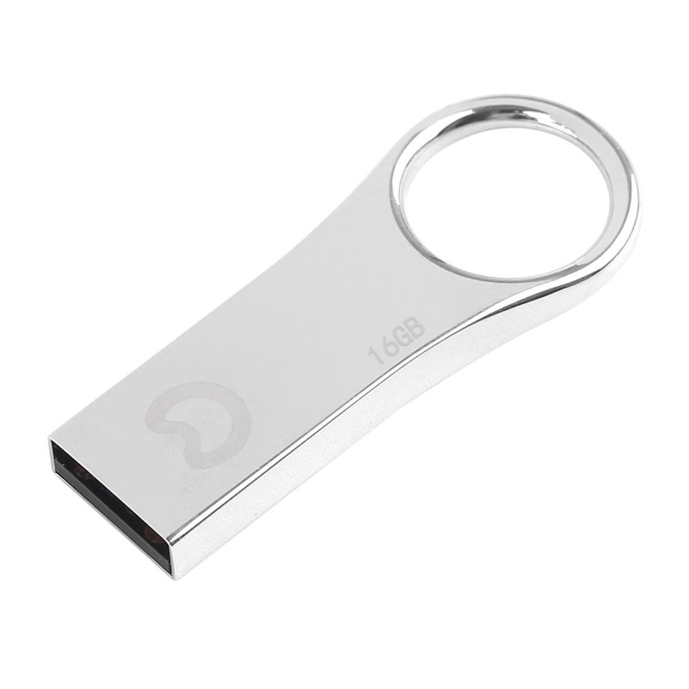 Wewoo - Clé USB 16 Go USB 2.0 étanche à l'eau en forme de bague métal antichoc U Disk Memory Card Silver - Clés USB