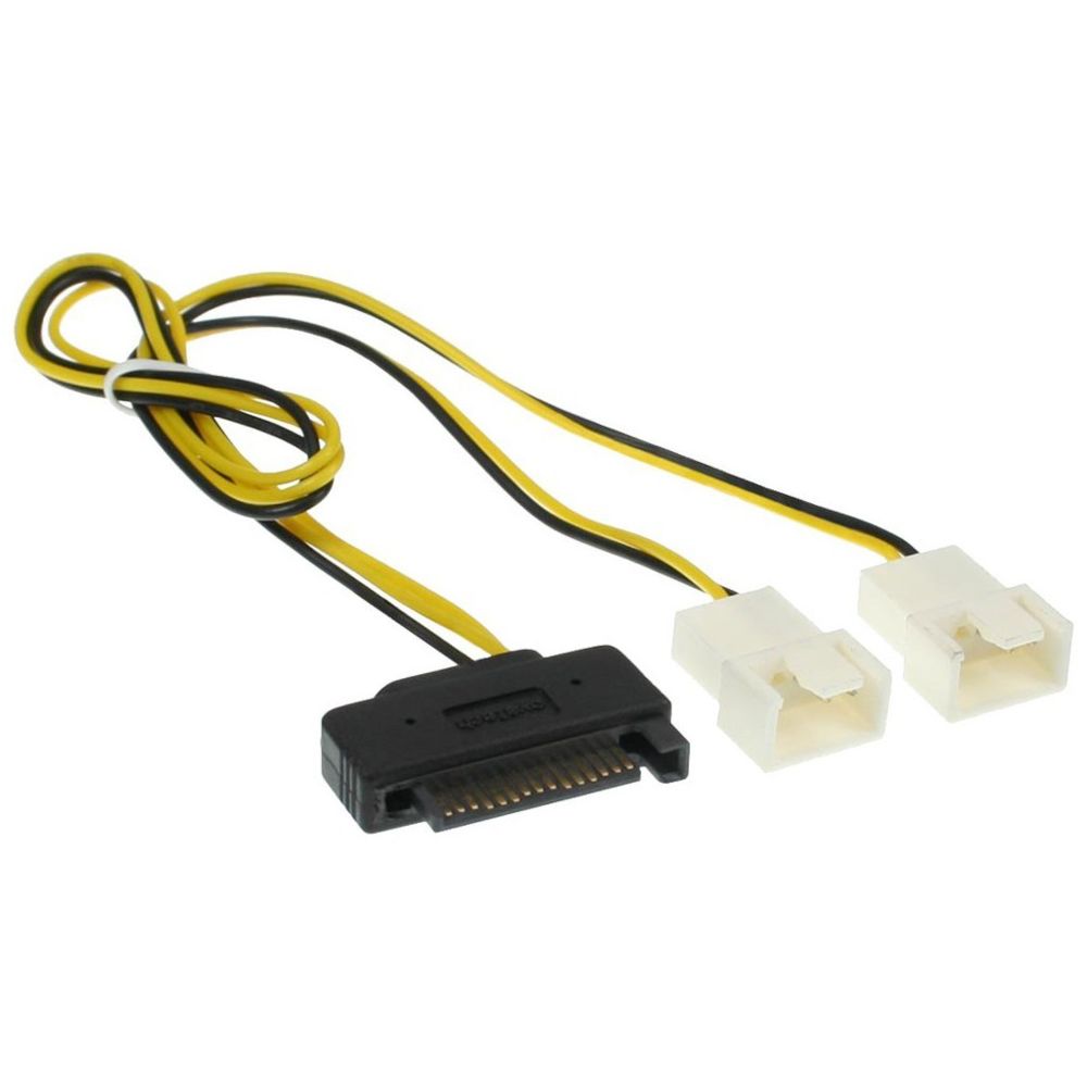 Inline - Câble d'alimentation Y YATA InLine® SATA femelle vers 2x FAN 2 broches mâle 0.30m - Visserie PC
