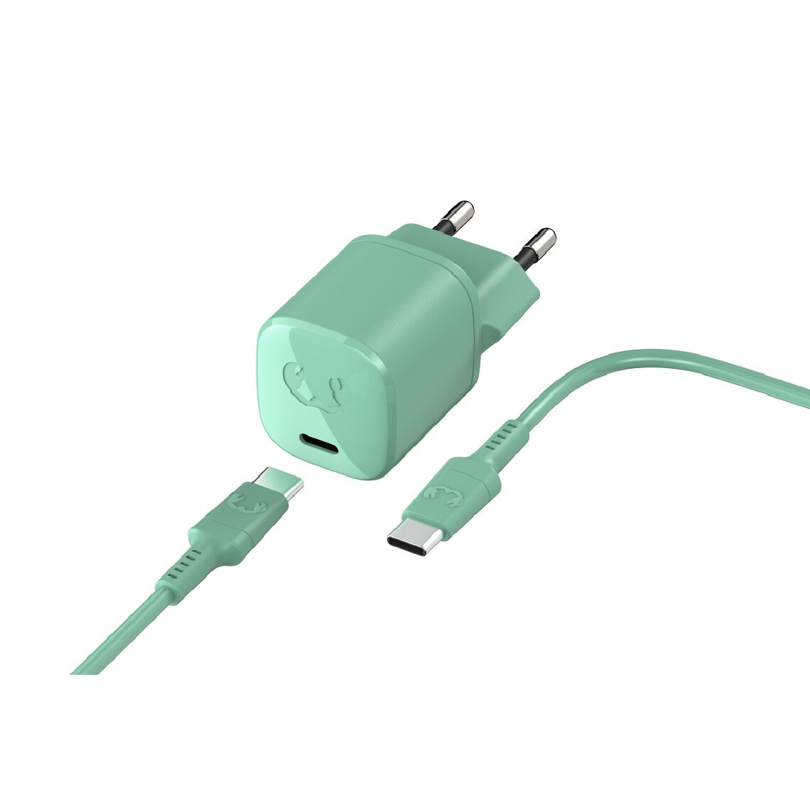 Fresh'N Rebel - Mini chargeur USB-C 18W + Câble USB-C 1,5m, Menthe - Joystick