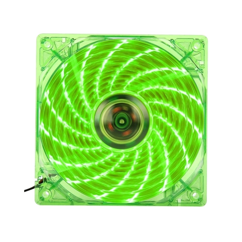 Wewoo - Ventilateur de refroidissement vert 12025 4 broches DC 12V 0.30A Ordinateur Cas Refroidisseur avec LED Lumière, Taille: 120x120x25mm - Ventilateur Pour Boîtier