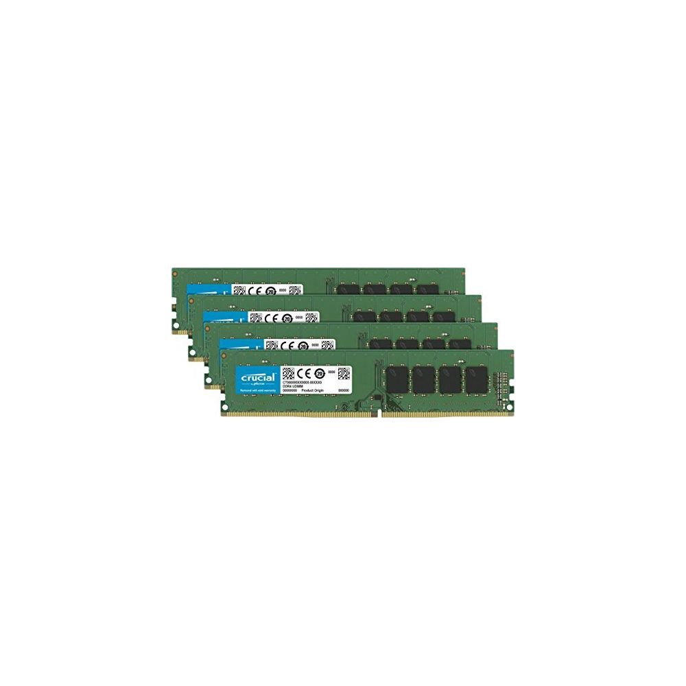 Crucial - Crucial DDR4 32GB 2400MHz Kit (8GBx4) PC4-19200 CL17 DR x8 Unbuffered DIMM 288pin (CT4K8G4DFD824A) - RAM PC Fixe