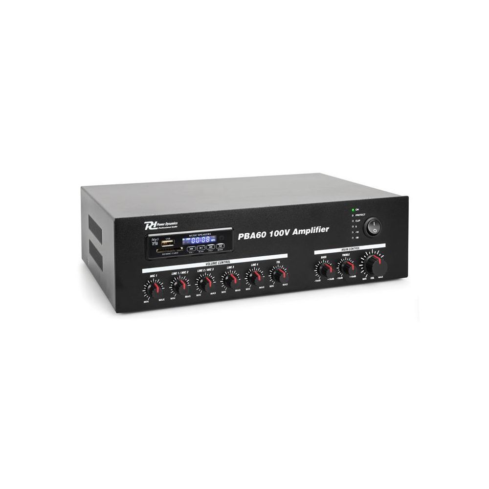 Power Dynamics - Power Dynamics PBA60 Amplificateur sono DJ 100V USB SD MP3 Bluetooth 60W Power Dynamics - Ampli