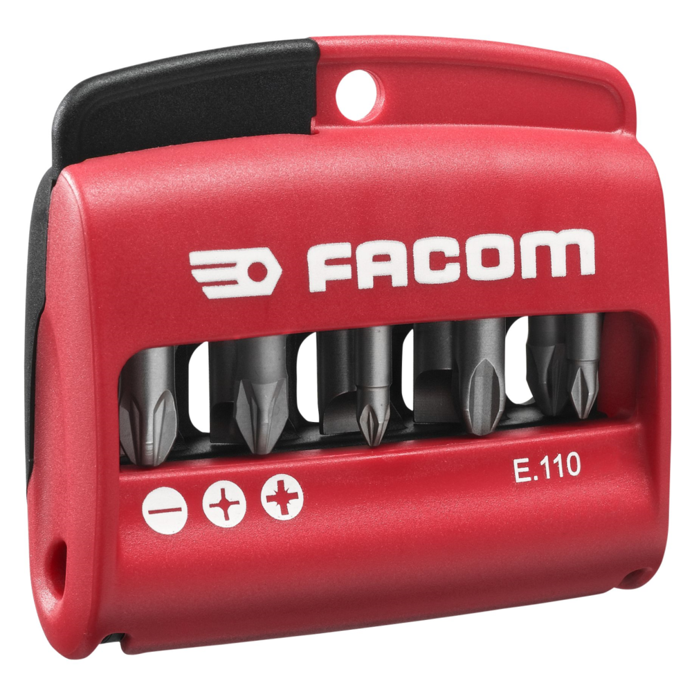 Facom - Jeu mixte de 10 embouts 1/4"" - série 1 - 25 mm + porte-embouts - N°1 Facom E.110PB - Clés et douilles