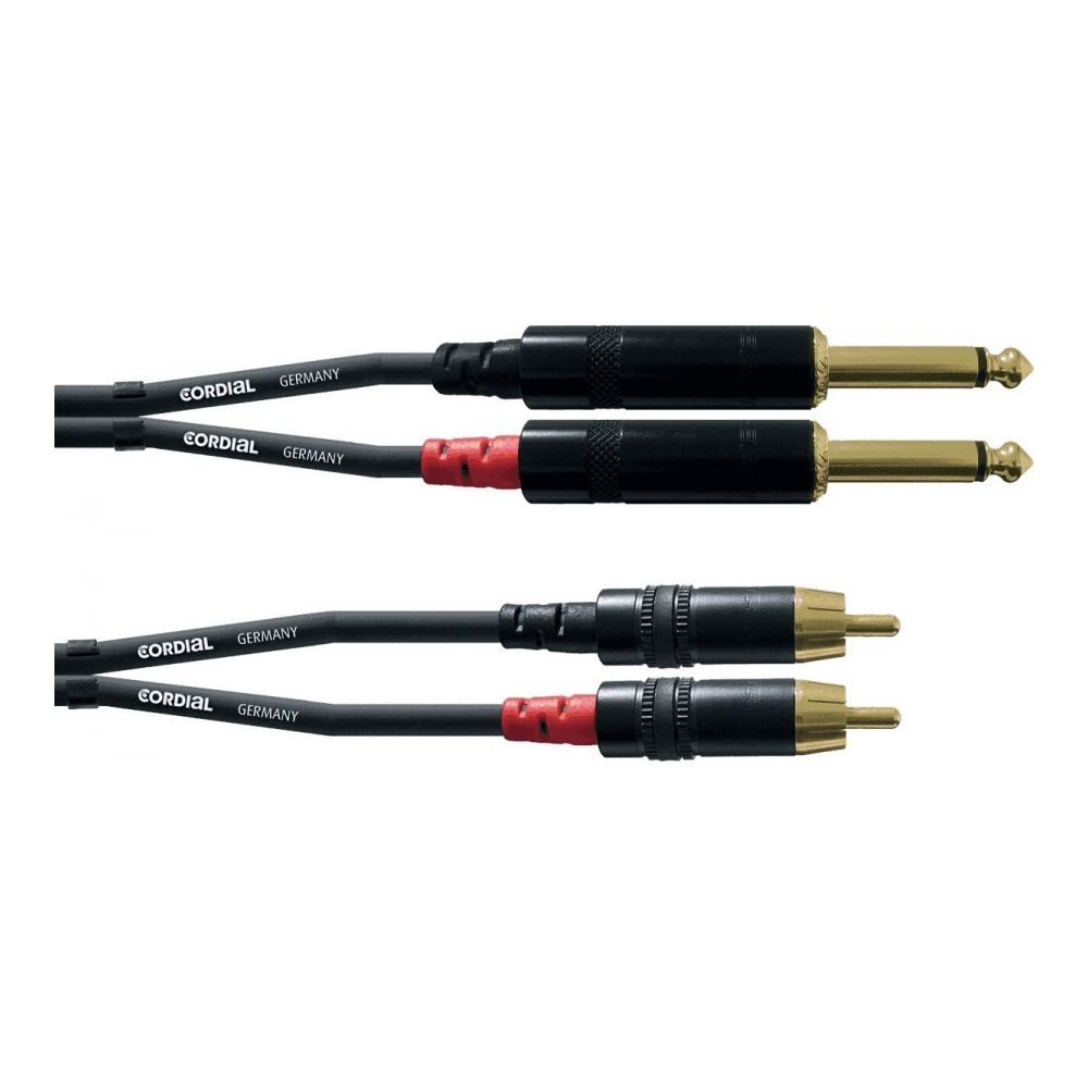Cordial - Cordial CFU0.9PC - Câble audio 2 jacks mono mâles - 2 RCA mâles 90 cm - Effets et périphériques