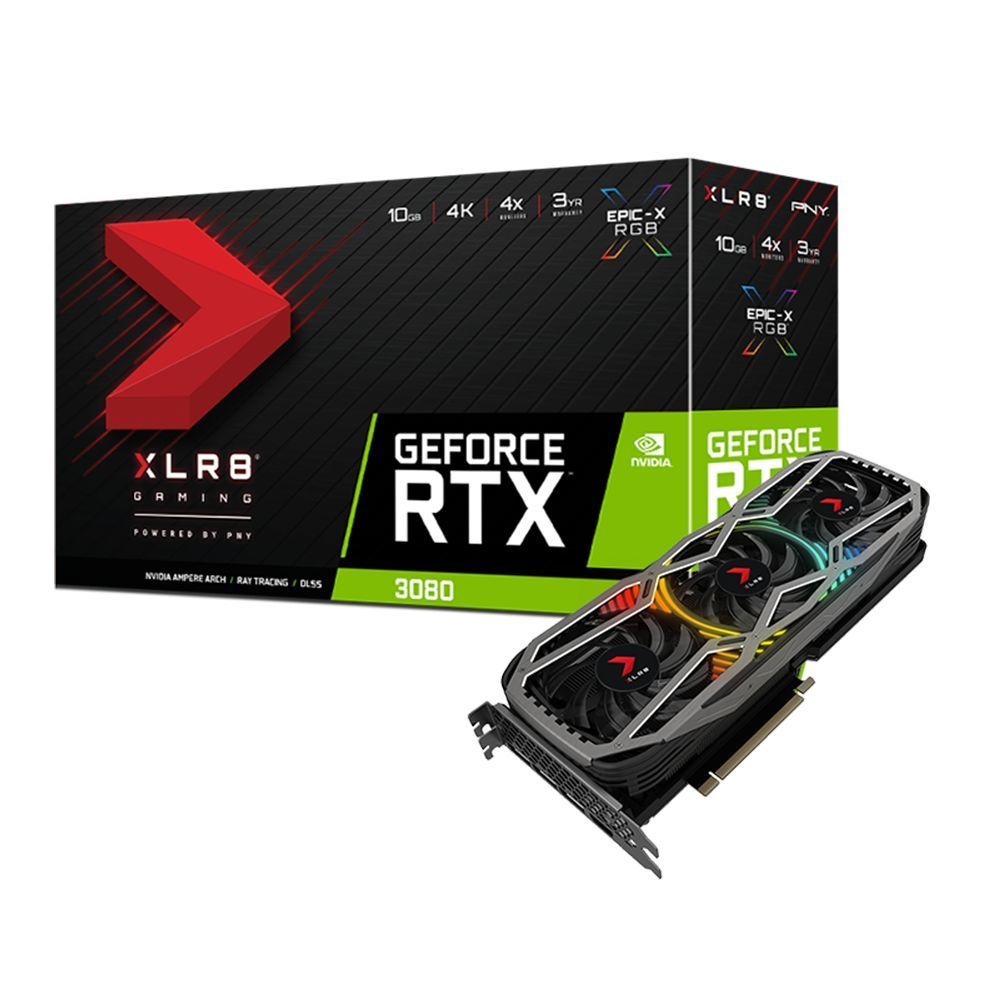 PNY - GeForce RTX 3080 - XLR8 GAMING EPIC-X RGB Triple Fan - 10Go - Carte Graphique NVIDIA