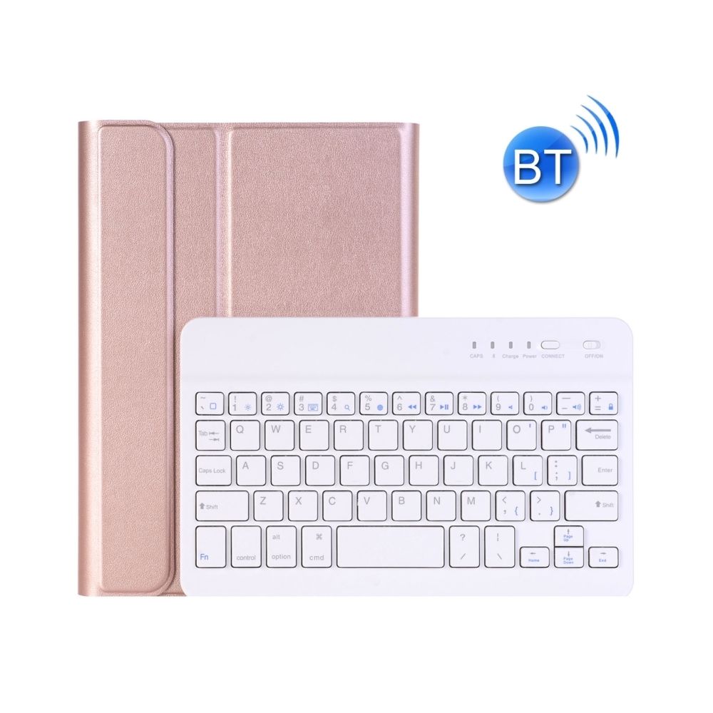 Wewoo - Clavier QWERTY rose pour iPad Mini 4 Ultra-mince ABS Bluetooth Horizontal Housse en cuir avec support Or - Clavier