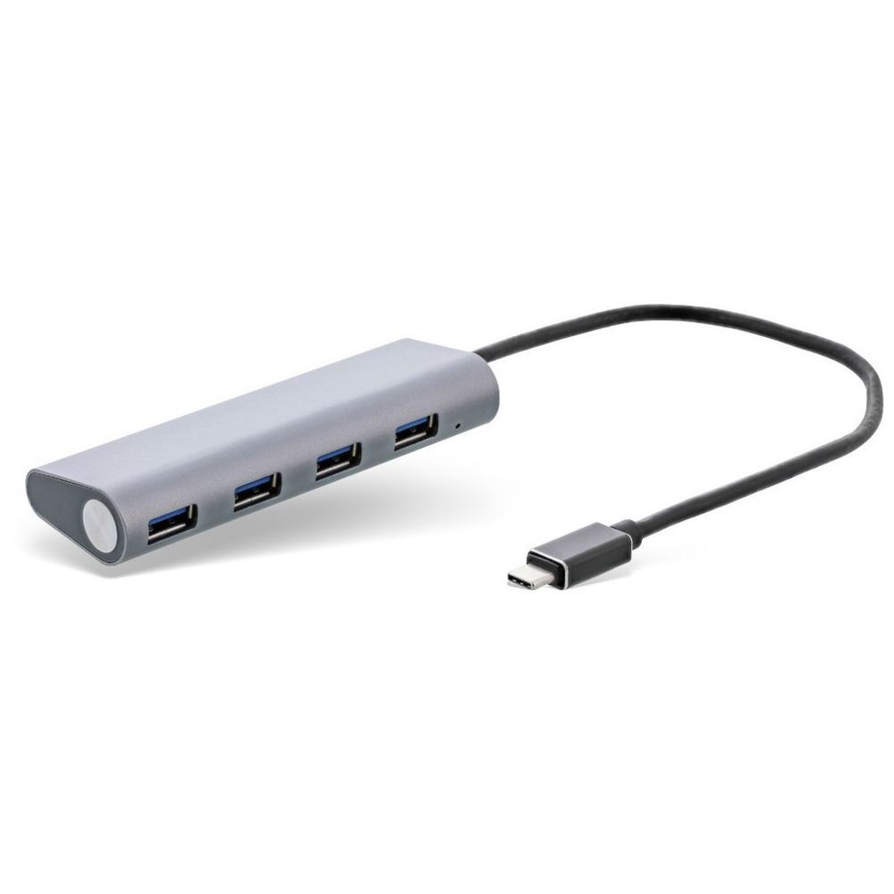 Inline - InLine® Hub USB 3.1, USB Type C à 4 ports type A, Aluminium, argent, pas de bloc d'alimentation - Hub