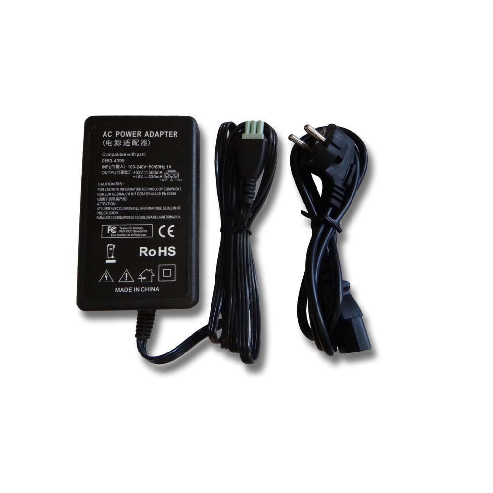 Vhbw - vhbw Imprimante Adaptateur bloc d'alimentation Câble d'alimentation Chargeur compatible avec HP Deskjet 3650, 3520 imprimante - 0.53 / 0.5A - Accessoires alimentation