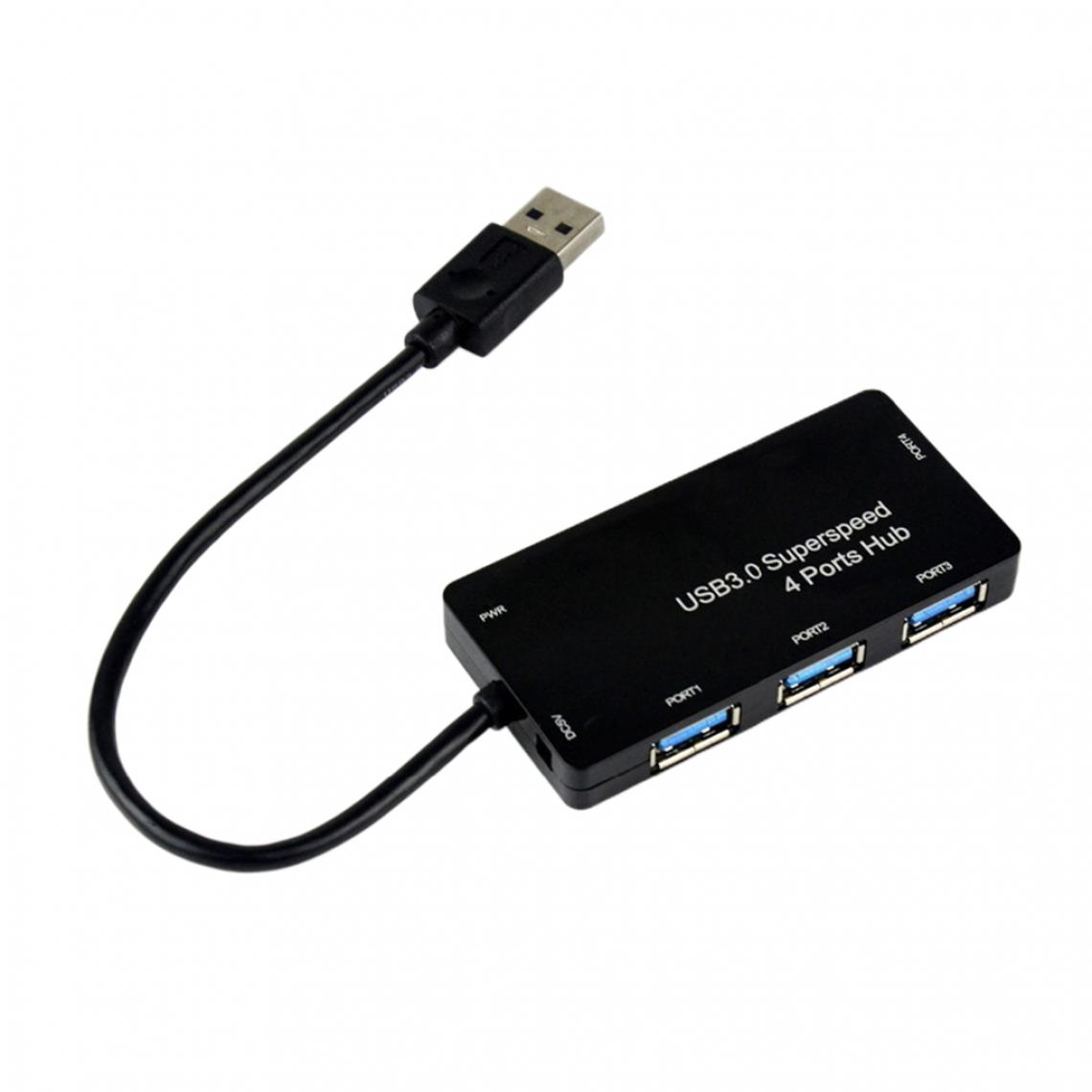 marque generique - Le Hub Noir de 4 Ports USB 3.0 Commutent L'adaptateur Secteur USB de Séparateur D'économie de Pièce - Hub