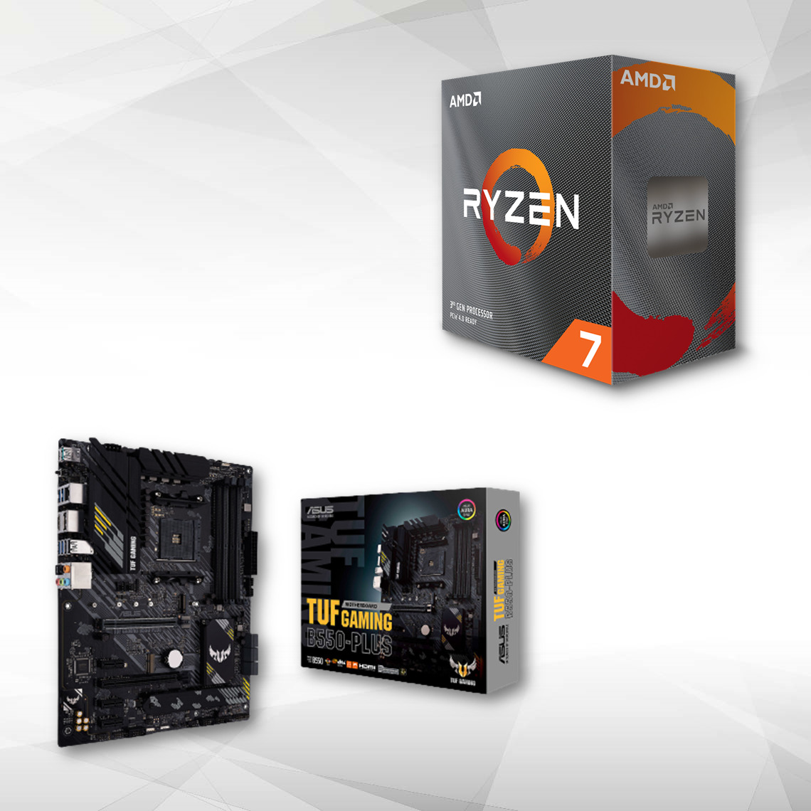 Amd - Ryzen™ 7 5700X - 4.6/3.4GHz + AMD B550-PLUS TUF GAMING - ATX - Packs Processeur, Carte mère et Mémoire