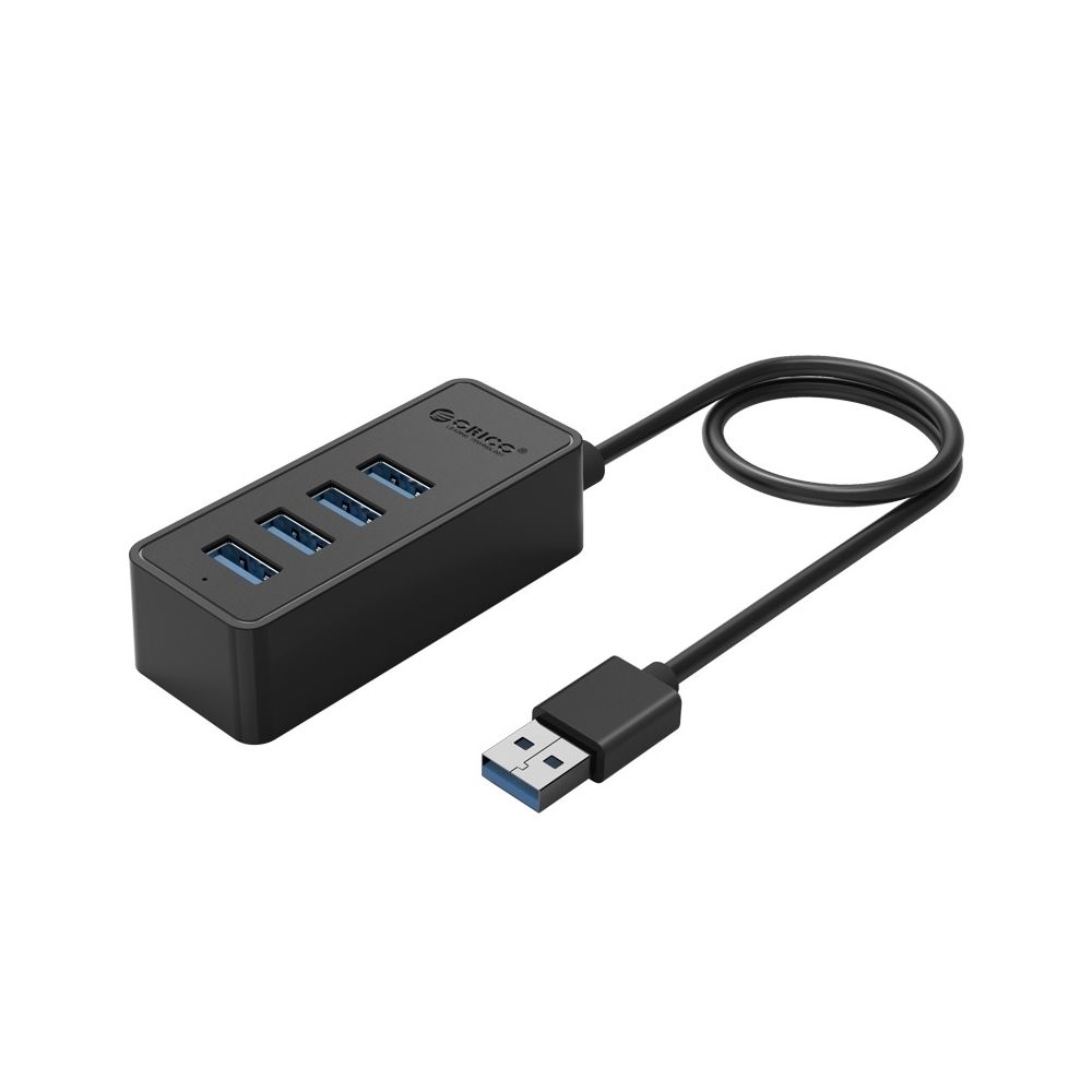 Wewoo - Hub USB 3.0 noir 4-Port USB 3.0 Bureau avec 100 cm Micro Câble USB Alimentation - Hub