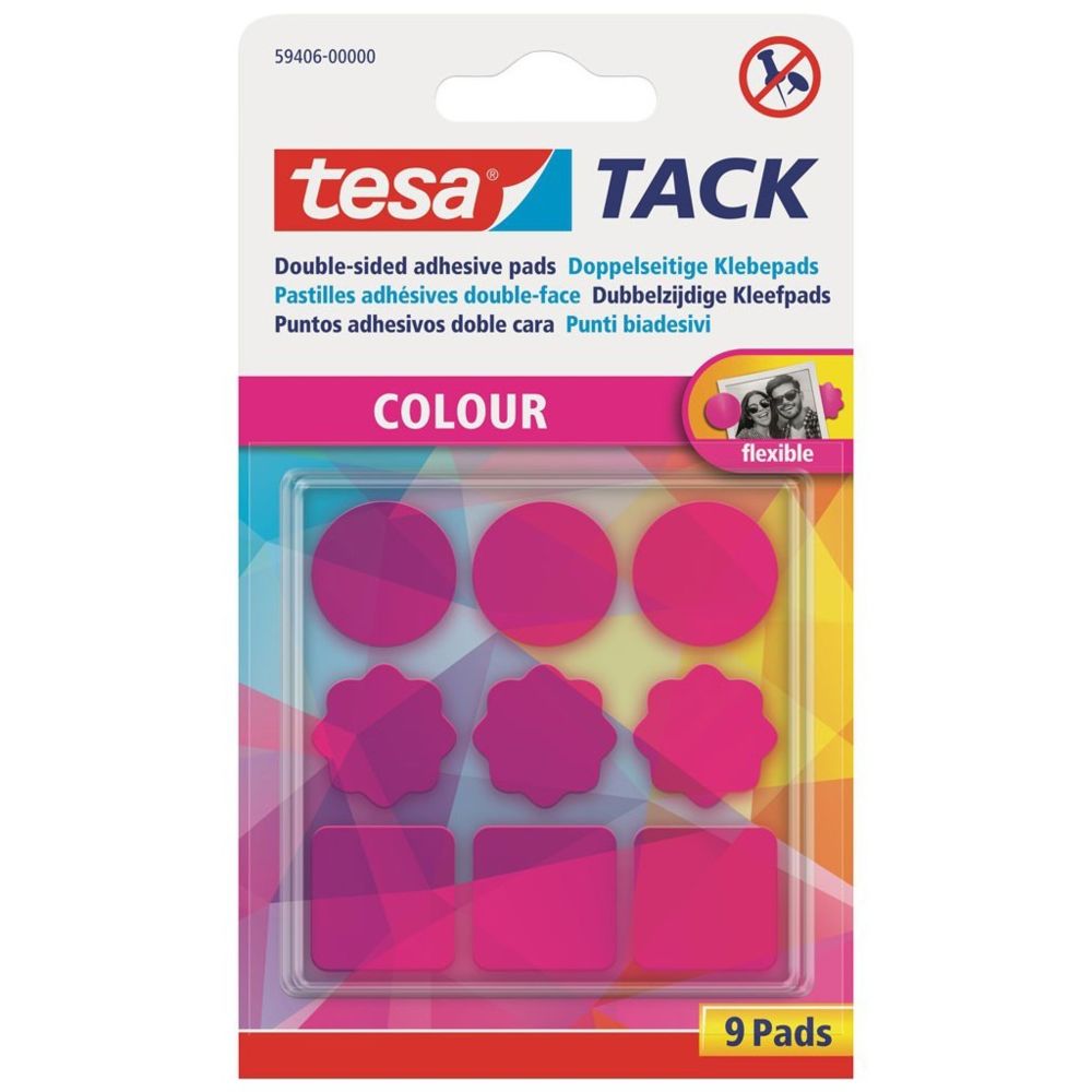 marque generique - Tampons adhésifs tesa TACK, 9 pièces, réutilisables, rose - Visserie PC
