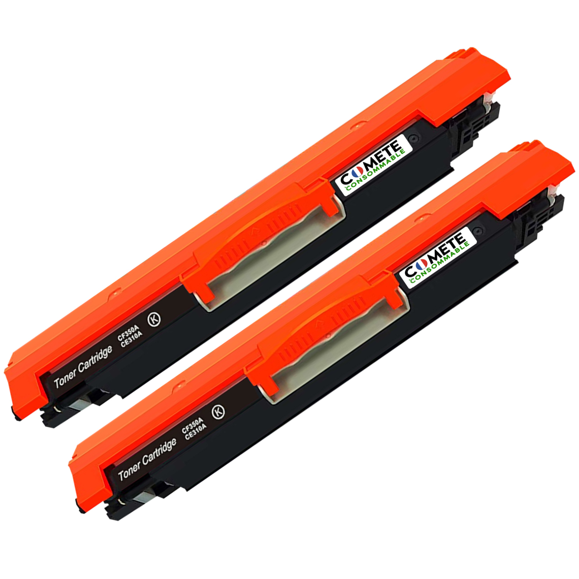 Comete Consommable - 126A 2 Toners compatibles avec HP 126A CE310A CF341A - 2 Noir - Imprimante Laser