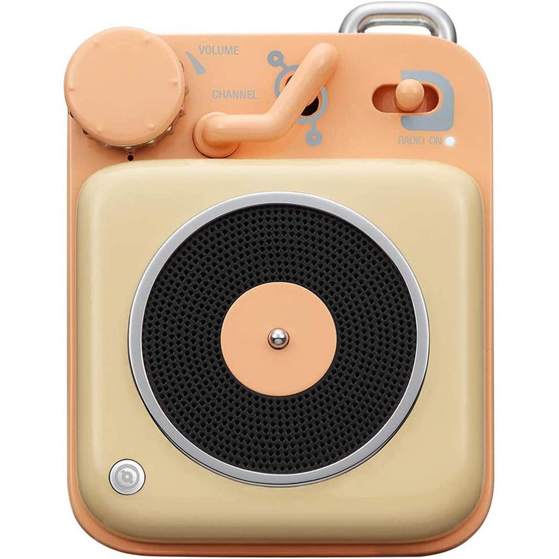 Chrono - Rétro Haut-Parleur Bluetooth- Button Haut-Parleur sans Fil Bluetooth-Portable Rétro Vintage Loudspeaker-Enceinte Portable Bluetooth pour Maison Bureau Cuisine Voyages et l'extérieur,Orange - Enceintes Hifi