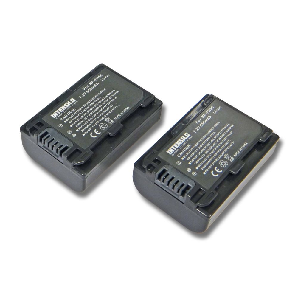 Vhbw - INTENSILO 2x Li-Ion Batterie 650mAh 7.2V pour caméscope caméra vidéo photo Sony DCR-HC51(E), DCR-HC53(E), DCR-HC62(E) comme NP-FH50 - Batterie Photo & Video
