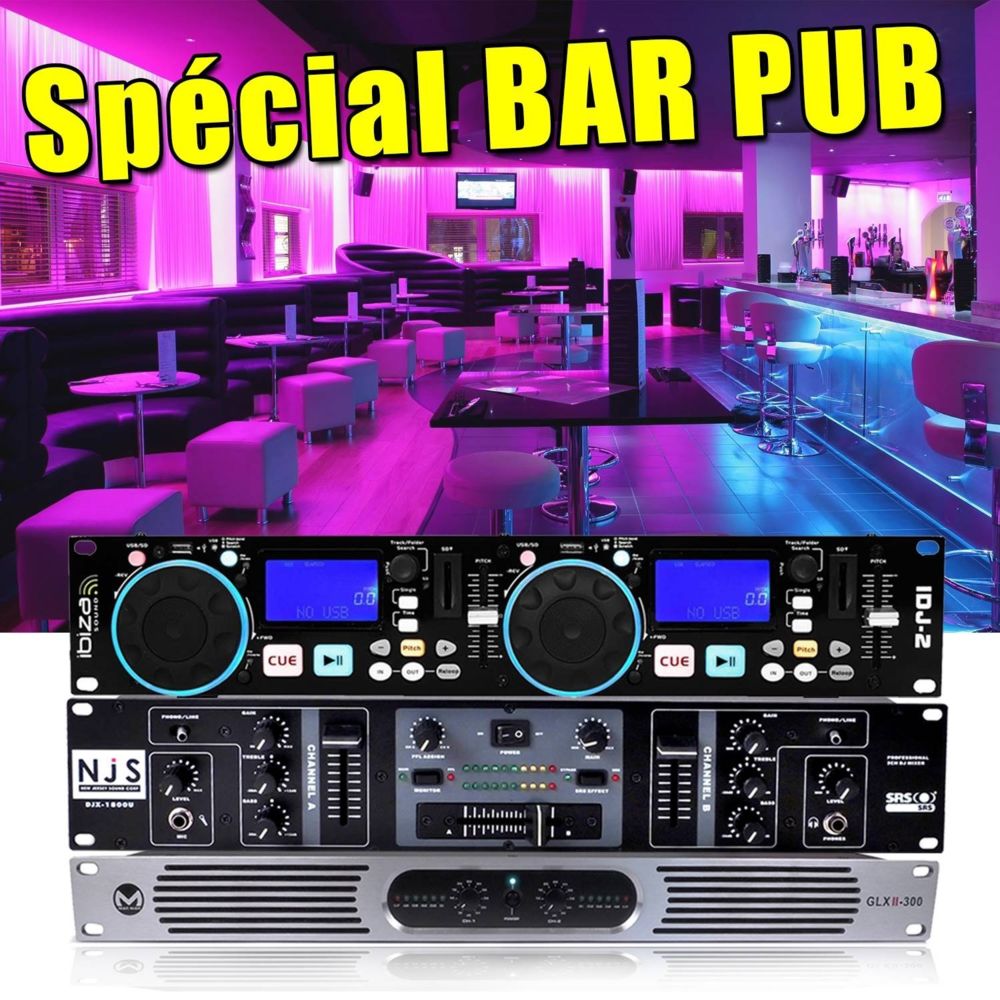 Ibiza Sound - PACK sono Complet Bar Pub musiciens, Chanteur, soirées 2X360W Faible encombrement - Packs sonorisation