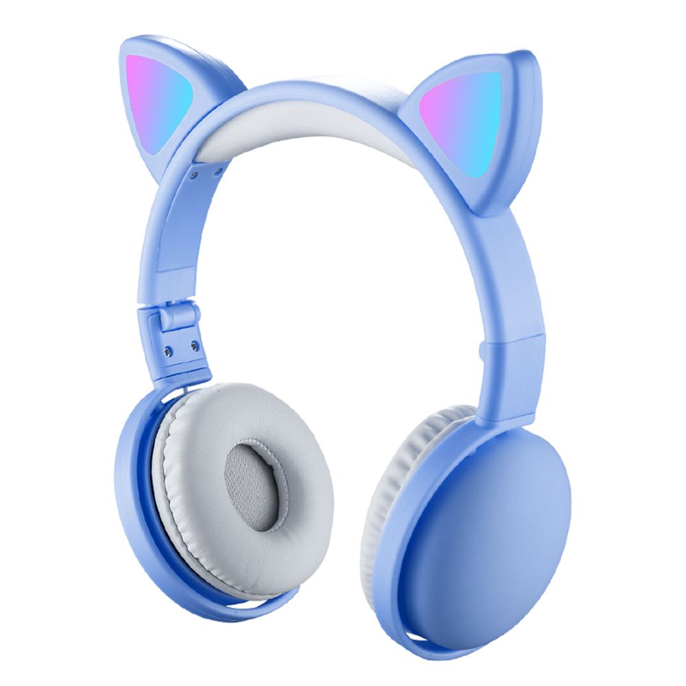 Generic - LED Cat Ear Headphones RGB Color Bluetooth 5.0 Casques antibruit Pliable Adultes Enfants Écouteurs avec Micro - Micro-Casque