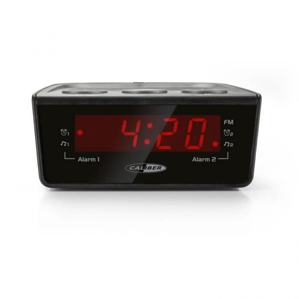 Caliber - CALIBER HCG014 - Radio réveil avec tuner FM digital et grand écran led - Alarme buzzer - USB - 10 stations préprogrammés - Noir - Radio