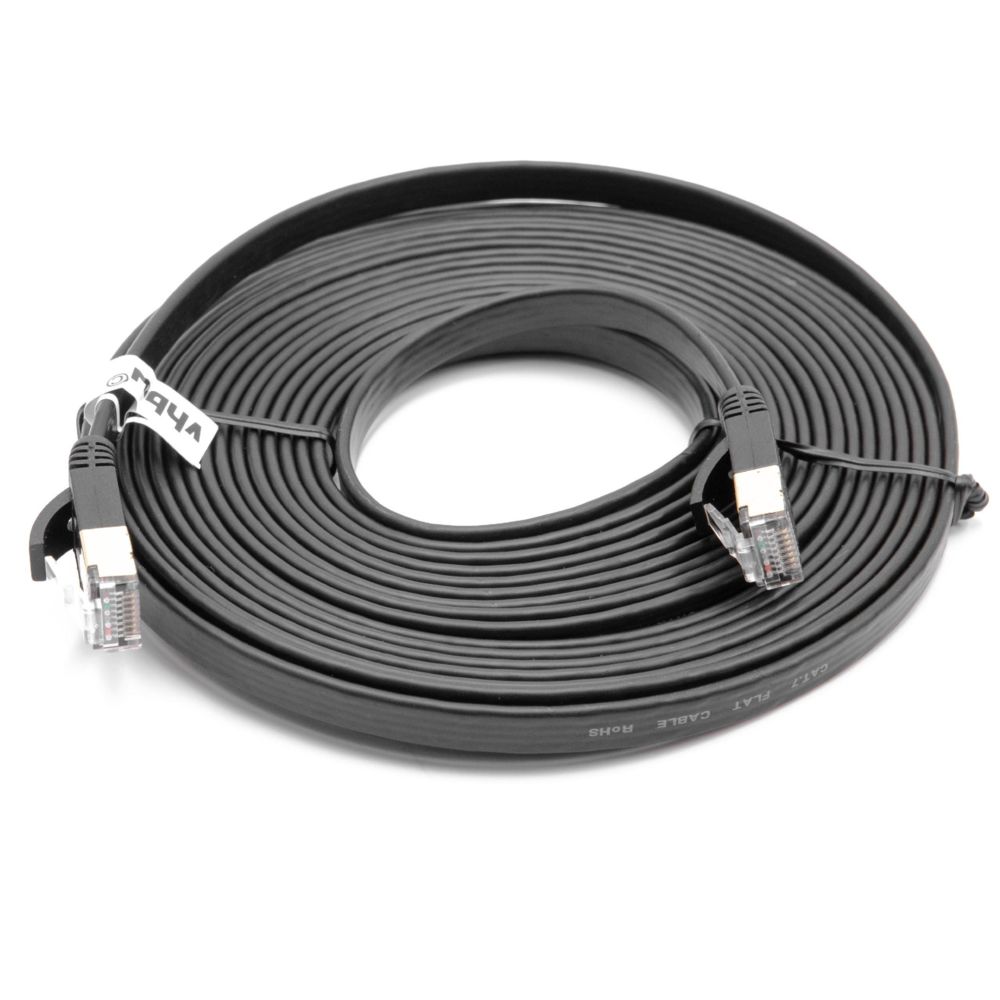 Vhbw - vhbw câble de réseau câble LAN Cat7 5m noir câble plat - Accessoires alimentation