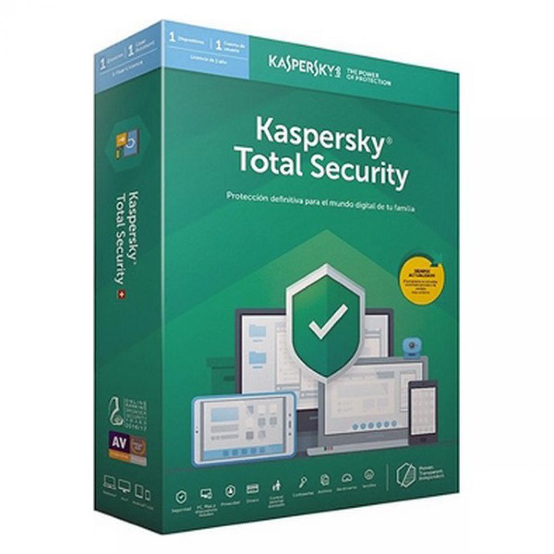 Kaspersky - Antivirus Kaspersky Total Security MD 2020 Choisissez votre option 1 licence - Traitement de Texte & Tableur