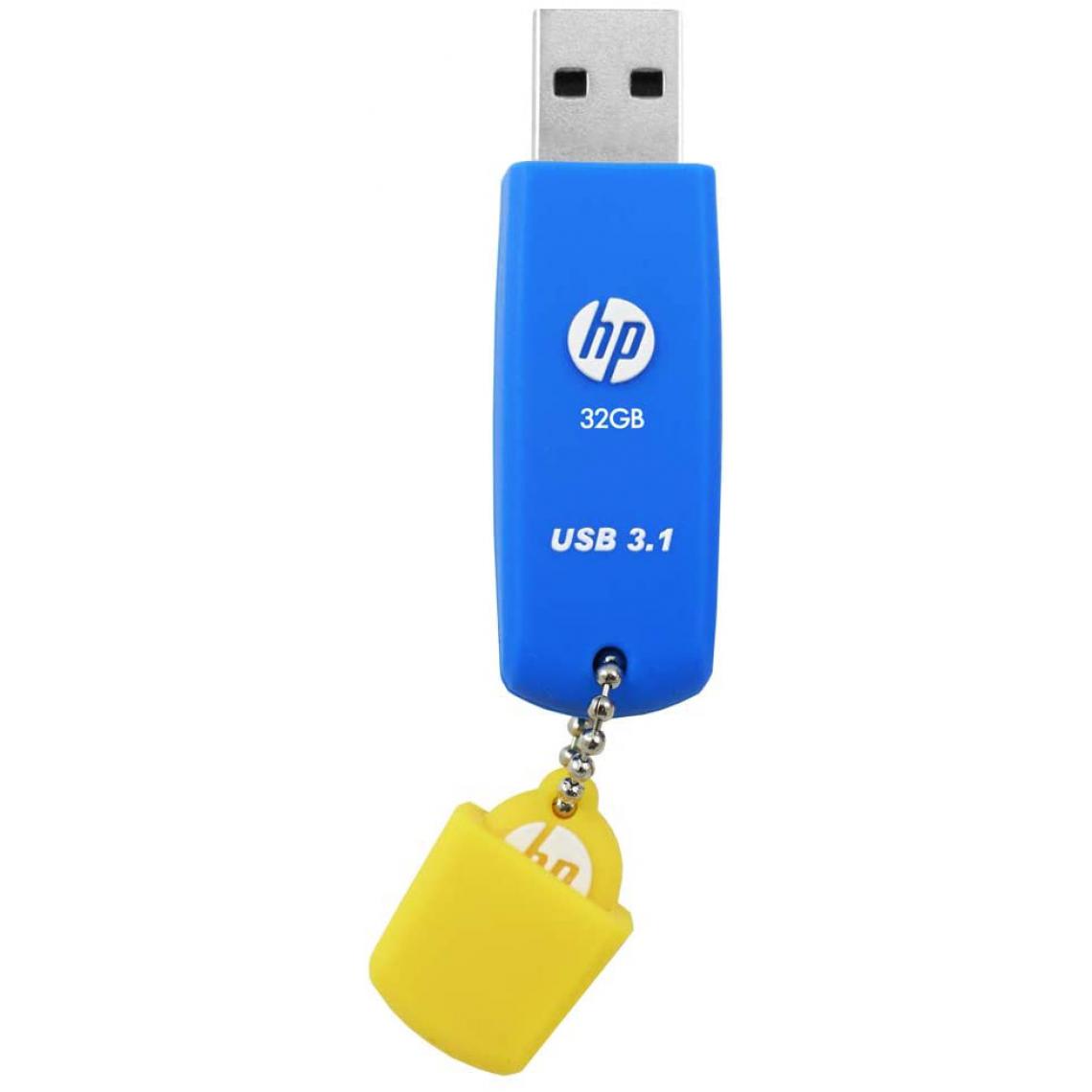 Hp - Clé USB 3.1 32 Go en caoutchouc Bleu - HPFD788B-32P - Clés USB