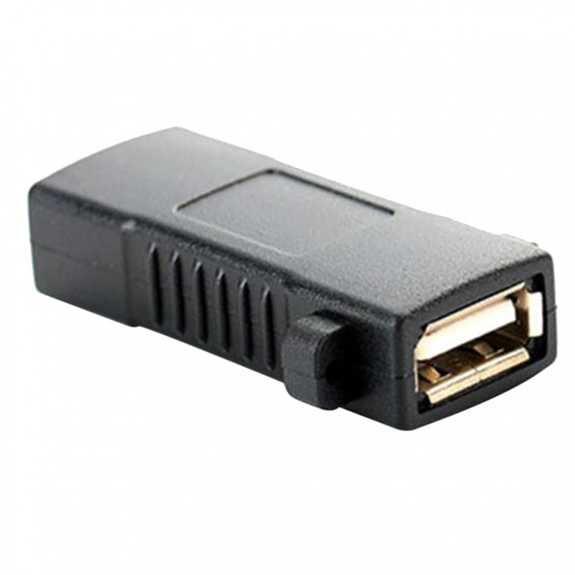 marque generique - Connecteur USB Femelle à Femelle / Connecteur De Câble D'extension USB 2.0 Connecteur Super Rapide - Noir - Hub