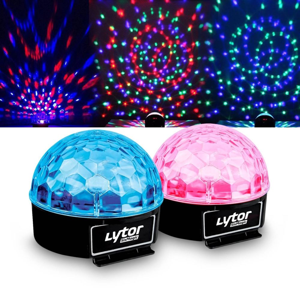 Lytor - Lot de 2 jeux de lumière effet ASTRO à 6 LEDs RVB Blanc Ambre Jaune - Packs DJ