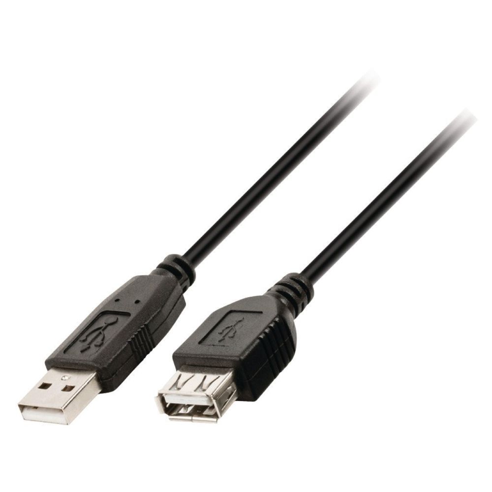 Ansco - Câble Extension USB A/F - USB A/F - 3,0 mètres (Femelle-Femelle) Noir - Câble tuning PC