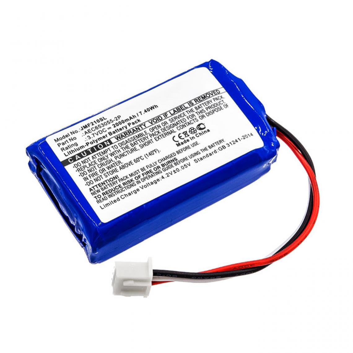 SUBTEL - subtel® Batterie Compatible avec Enceinte JBL Flip 2, Flip II (2013), AEC653055-2P 2000mAh Accu pour Haut Parleur sans Fil - Accessoires enceintes