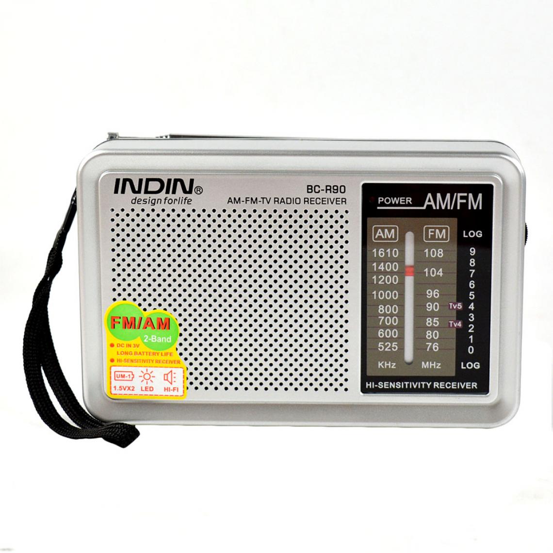 Universal - Récepteur radio haute performance radio portable de poche FM76 108AM 530 1600 kHz Récepteur mondial haut-parleur intégré avec prise casque(Argent) - Radio