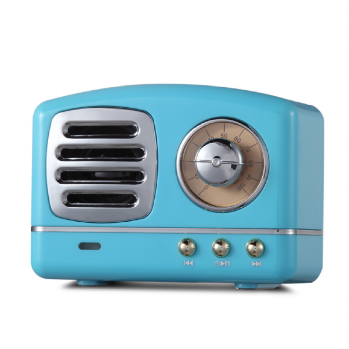 Chrono - Mini haut-parleur Bluetooth rétro portable, style classique à l'ancienne, haut-parleur stéréo subwoofer, microphone intégré, appel mains libres, le meilleur cadeau pour la famille et les amis(Bleu) - Enceintes Hifi