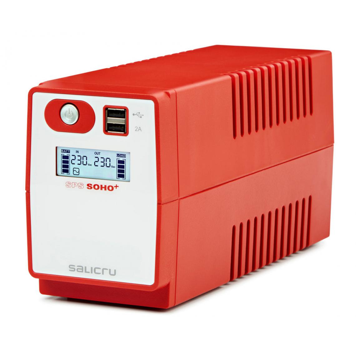 Salicru - Onduleur Salicru SPS 650 SOHO+ IEC (650VA/360Watts) - Line-Interactive 4 prises IEC(C13) USB Protection surcharge - Onduleur
