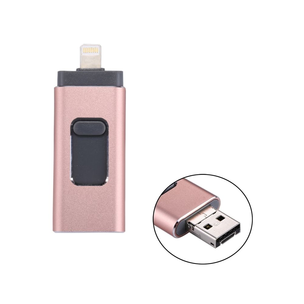 Wewoo - Clé USB or rose pour iPhone et iPad iPod la plupart des smartphones Android PC 3 en 1 USB 2.0 Lightning 8 broches Micro USB 32 Go Flash Drive, - Clavier
