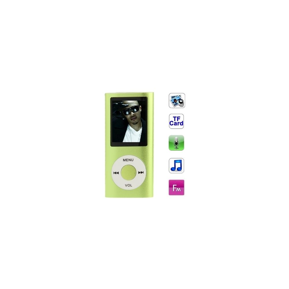 Wewoo - Lecteur MP4 vert pour carte TF Support Enregistreur Radio FM E-Book et Calendrier 1.8 pouces TFT Screen Métal MP4 avec fente - Lecteur MP3 / MP4