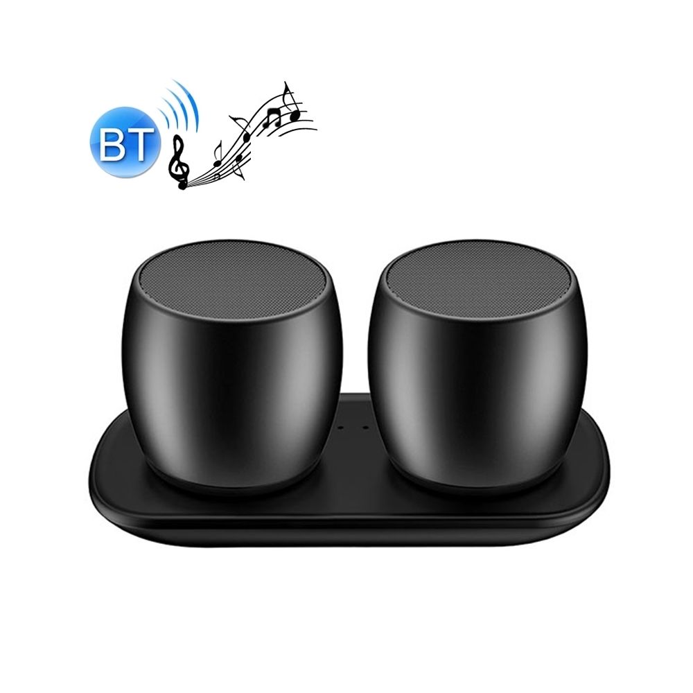 Wewoo - Mini enceinte Bluetooth Haut-parleur stéréo en alliage d'aluminium F1 avec station de chargement, support mains libres (noir) - Enceintes Hifi