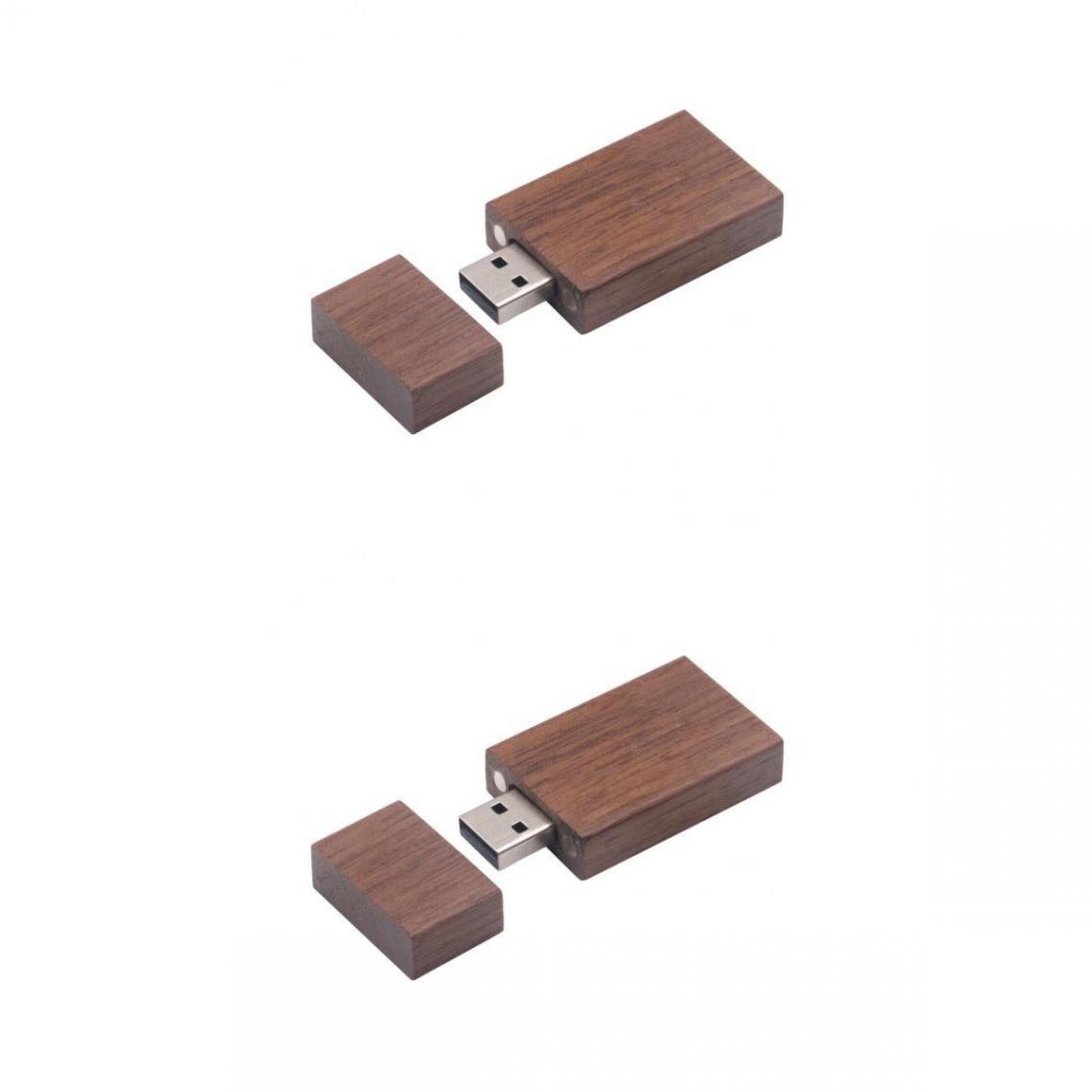 marque generique - Usb En Bois 2.0 memory stick lecteur flash u disque w / boîte en bois pour pc 8g + 4g - Clés USB