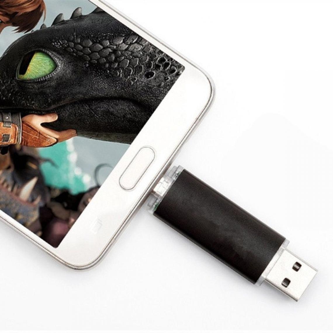 Shot - Clef USB 8Go 2 en 1 pour HONOR 9 Lite Smartphone & PC Micro USB Memoire 8GB (NOIR) - Clés USB