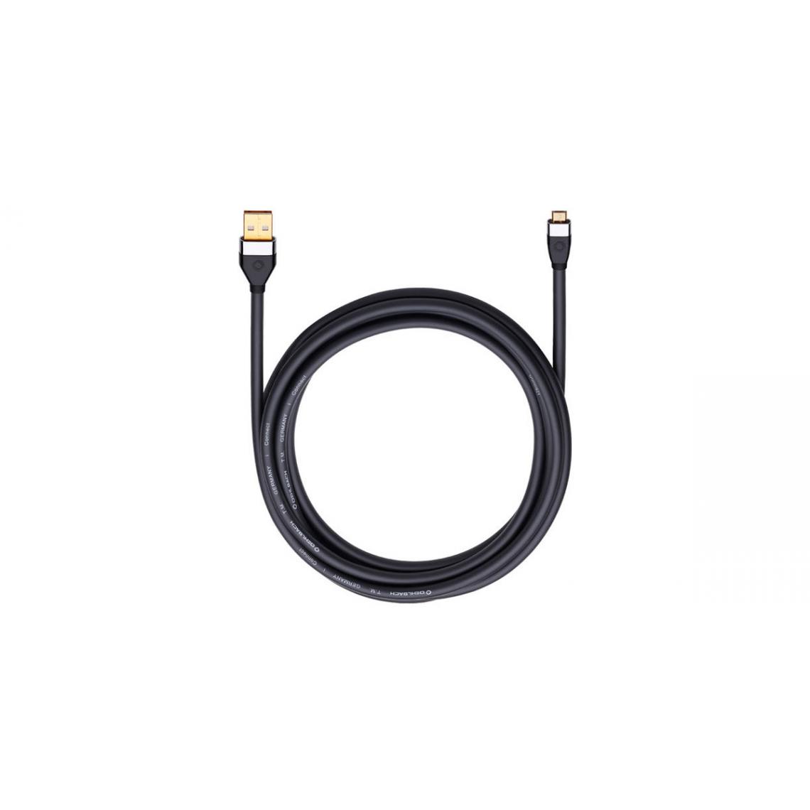 Oehlbach - Oehlbach i-Connect UM-B/U Noir - Câble USB-A vers Micro-USB de 1 m - Câble antenne