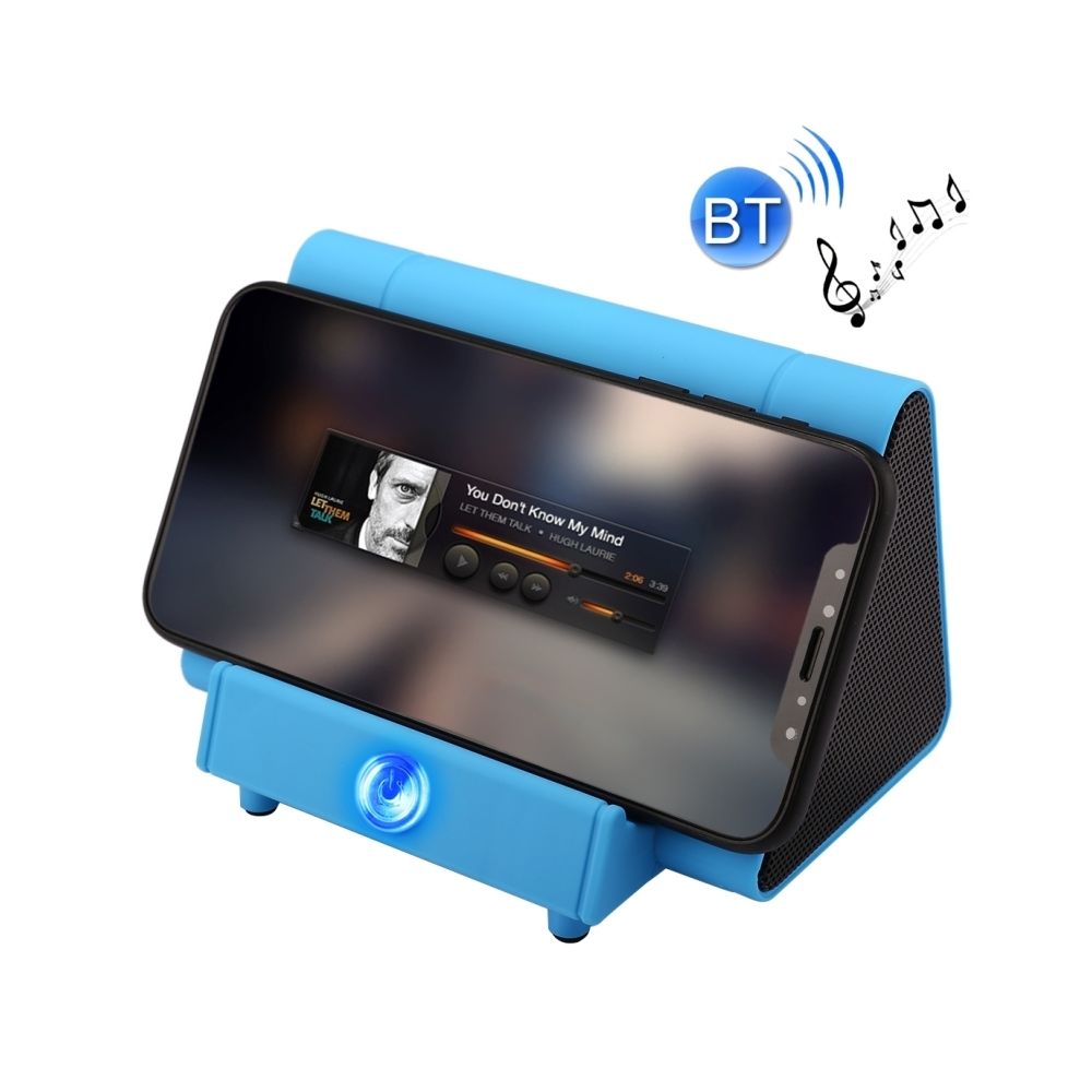 Wewoo - Enceinte Bluetooth d'intérieur bleu Portable Stand Sans Fil Haut-Parleur Stéréo D'induction, Appels Mains Libres & AUX IN - Enceintes Hifi